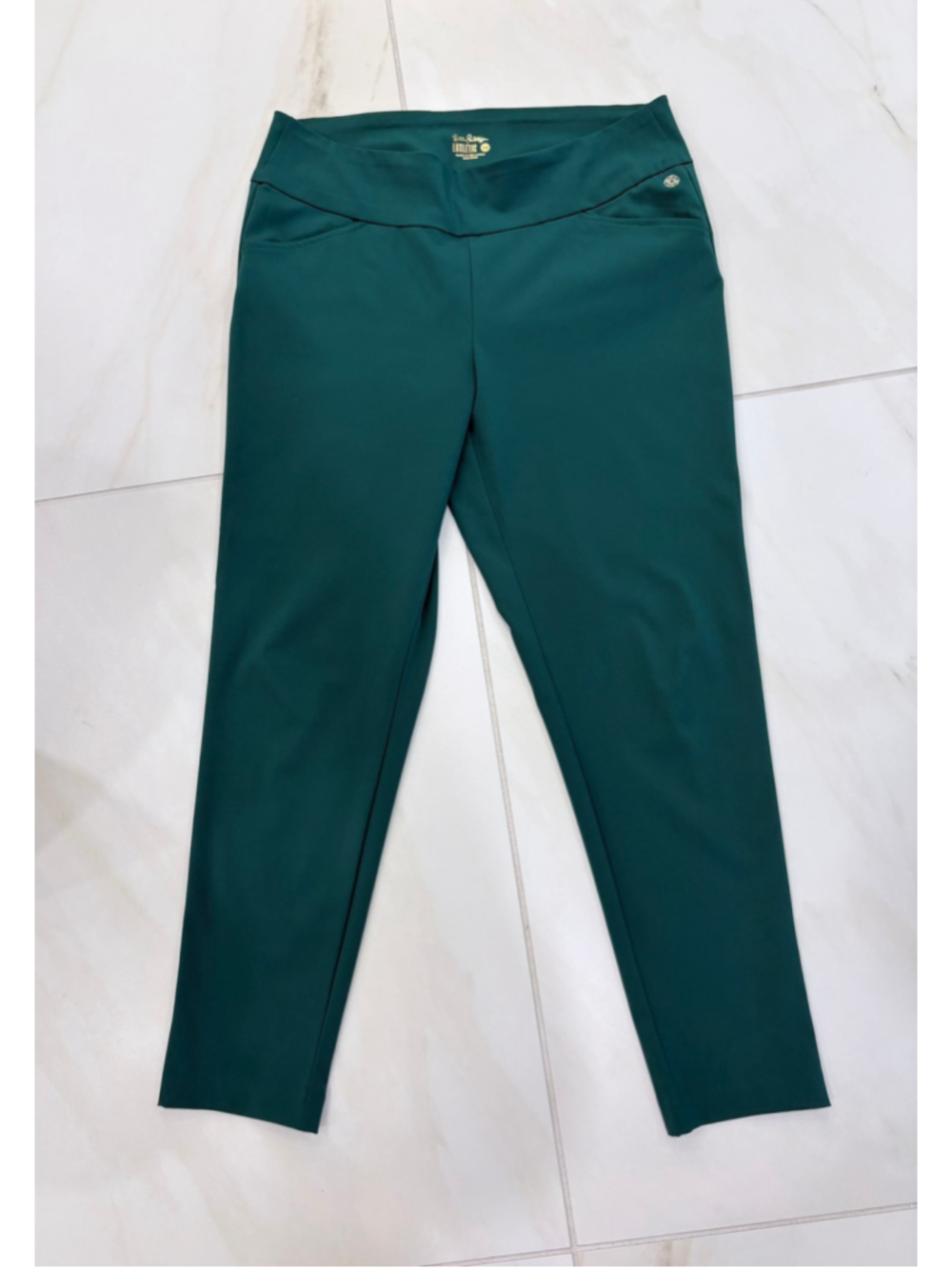 Lilly Pulitzer Kelly Green Straight Leg Pants Women's Size 14